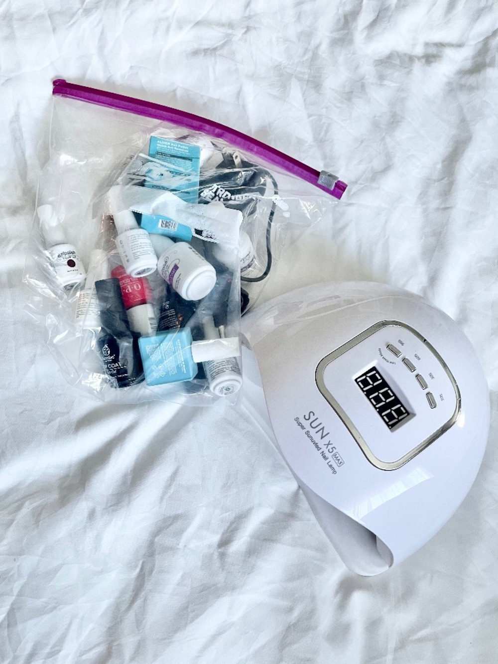 Gel Nail UV Lamp and Polish Bundle
